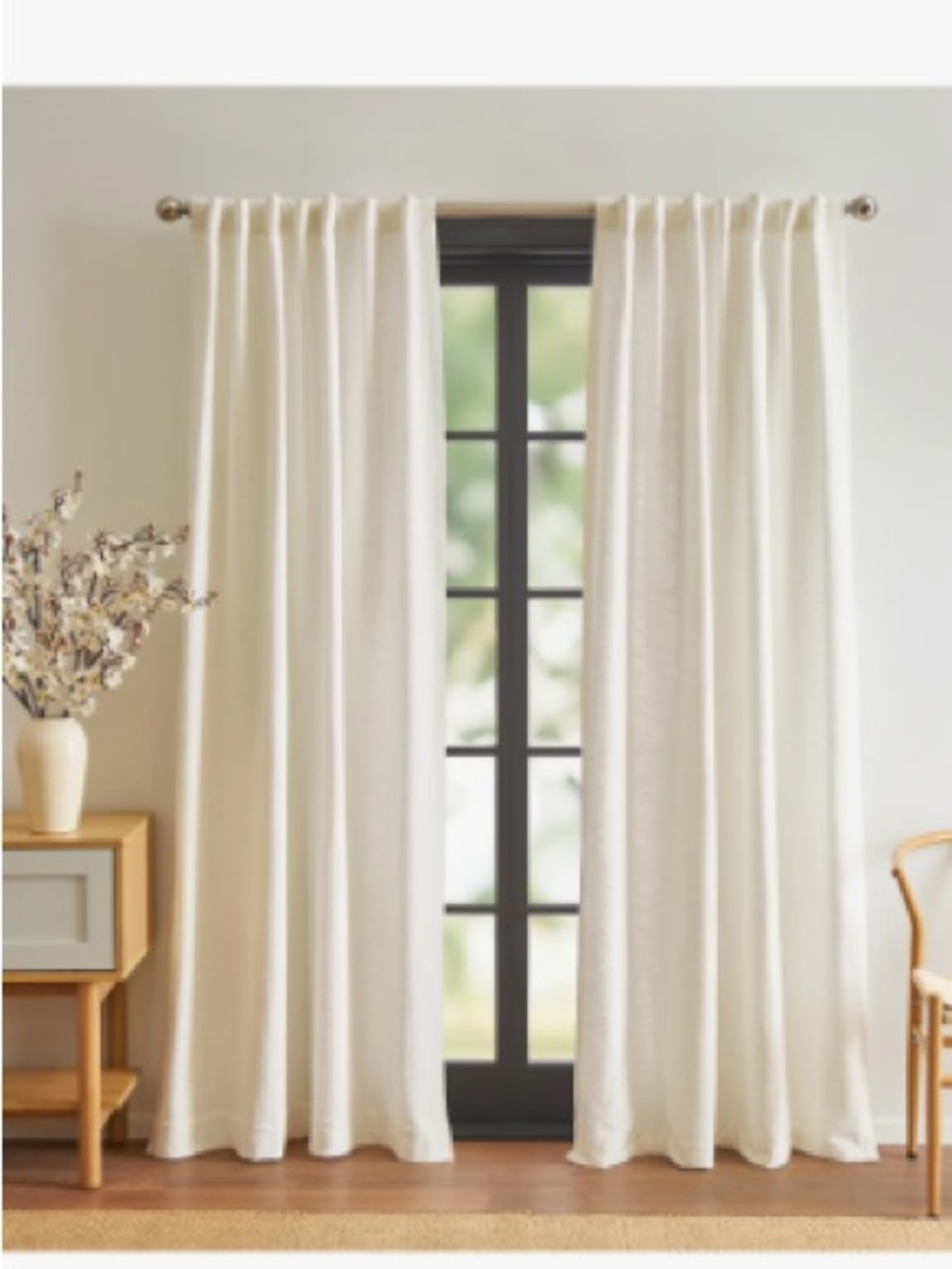 DKNY Pure Martinique Set of 2 Curtain Panels, Off White, 50”x84”, NEW WITH TAGS